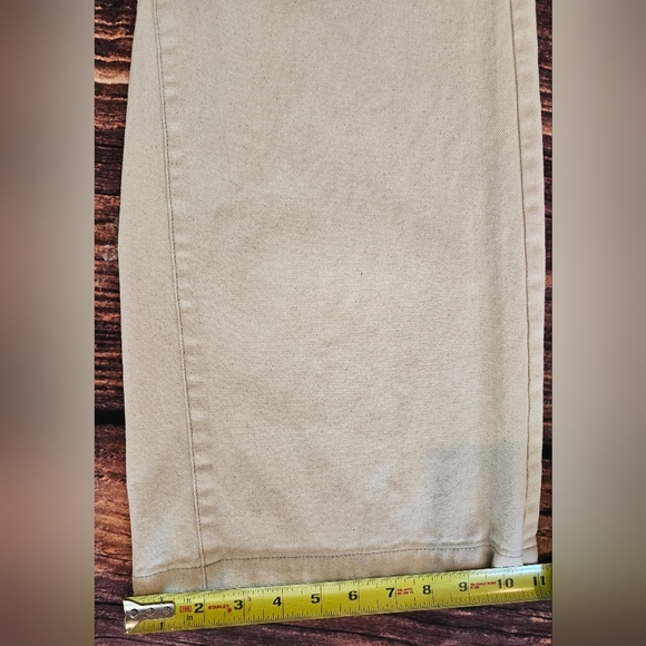 J. Crew Women's Size 25 Hi-Rise Wide Leg Crop 20 inch Natural Cream Pants - Picture 9 of 9